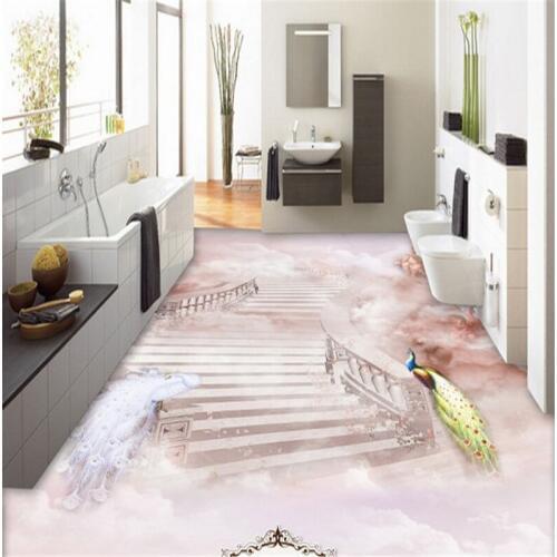 Custom Large flooring 3D beautiful fairyland HD waterproof wearable floor paint decorative painting Living room Papel de parede