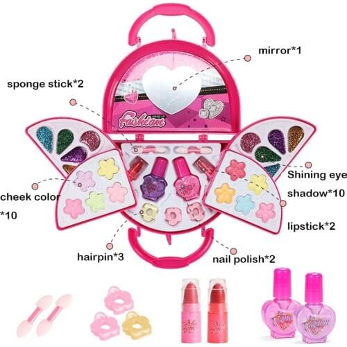 Girls Makeup Set Princess Cosmetics Make Up Set For Kids Pretend Play Make Up Toys For Children Kids Princess Dress Up Princess