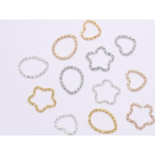 New Five-pointed Star Twisted Circle Jewelry DIY Jewelry Accessories Embossed Jumping Ring Star Open Ring Flat Iron Ring