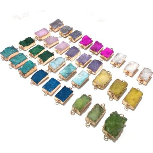 Wholesale Natural Stone Pendants Crystal Pendant for Jewelry Making DIY Necklace Bracelets 11 Colors