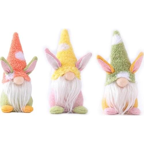 Easter Bunny Dwarf Decoration Easter Faceless Doll Easter Plush Dwarf Family