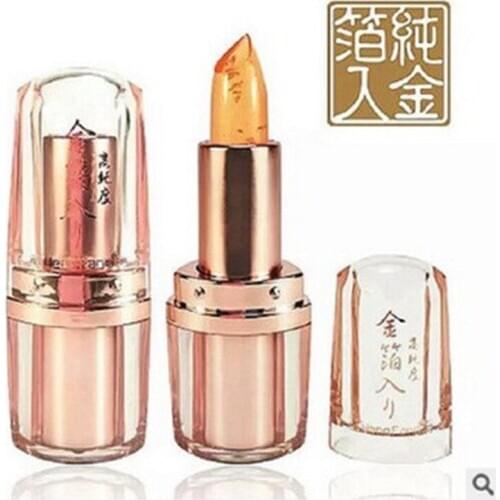 Gold foil jelly color-changing lipstick does not stick to cups and does not discolor, moisten and moisturize jelly lip gloss