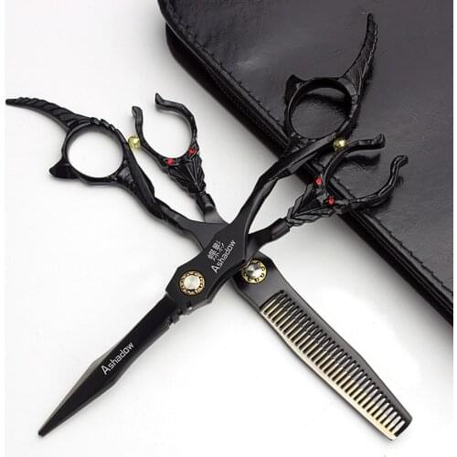 Cool variety of black 6-inch stylist barber scissors professional authentic hairdresser special hair stylist scissors