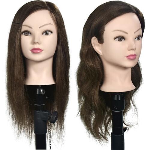 Salon Professional Hairdressing Training Head for Hairdresser Mannequin Head Hair 100% Real Natural Human Hair + Accessories Set