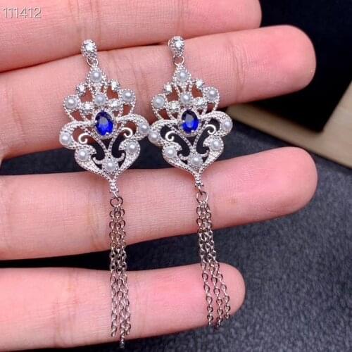 Luxurious evening banquet exclusive Natural sapphire Necklace beautiful, noble and dignified, 925 silver material