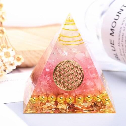 Handmade Amethyst Crystal Sphere Orgone Pyramid Copper Natural Cristal Stone EMF Protection Energy Orgonite Home Office Decor
