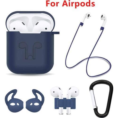Silicone Cover For Airpods Protective Case Wireless Bluetooth Earphones Earbud Accessories Protector Set Cute With Keychain