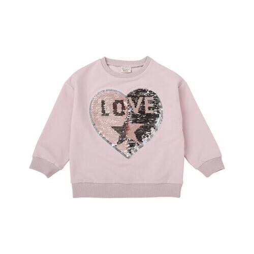 Hooded Spring Girls Sweatshirt Childrens T-shirt Sequins Love Fashion Kids Pullover Blouse Tops Full Sleeve Baby Girl Clothes