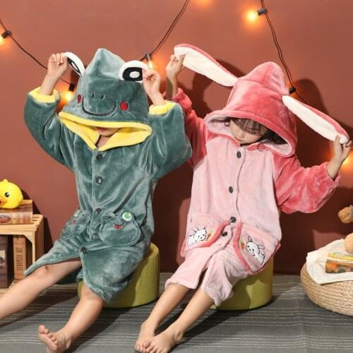 Winter Bathrobe Pijamas Family Matching Outfits Flannel Homewear Mommy and Me Clothes Coral Fleece Pajama Girls Boy Thick Robe