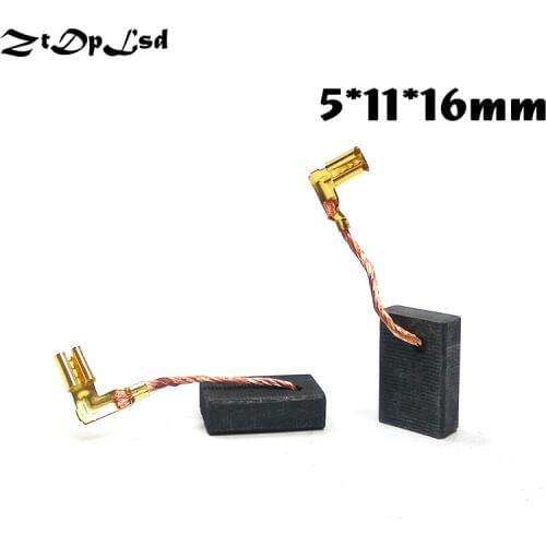 ZtDpLsd 2 Pcs/Pair 5x11x16mm Mini Drill Electric Grinder Replacement Carbon Brushes Spare Part for Electric Rotary Tool