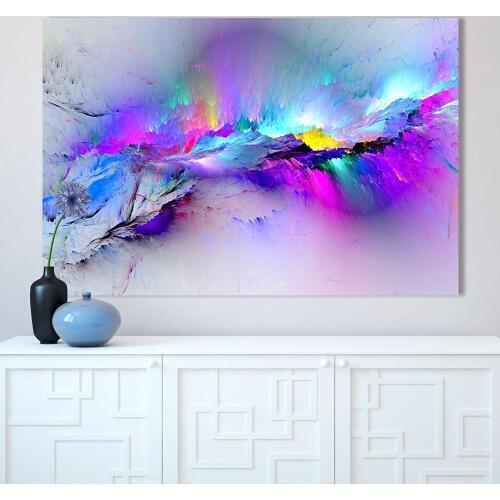 Canvas Paintings Wall Art HD Prints Framework 1 Piece/Pcs Abstract Unreal Pink Cloud Landscape Pictures Nebula Poster Home Decor