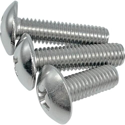 10Pcs M5 Stainless Steel 304 Phillips Big Flat Head Screws Cross Umbrella Header Fasten Screw Machine Bolts Bolt 6mm-70mm Length