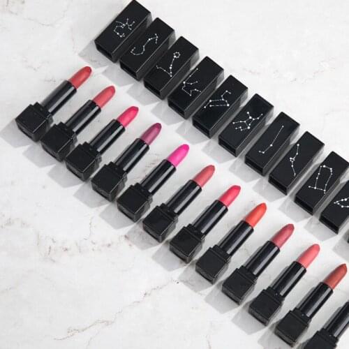 12pcs/box 12colors Lip Glaze Waterproof Long Lasting Lipstick 12 Constellations Gift Matte Lips Set Makeup For Women Girl