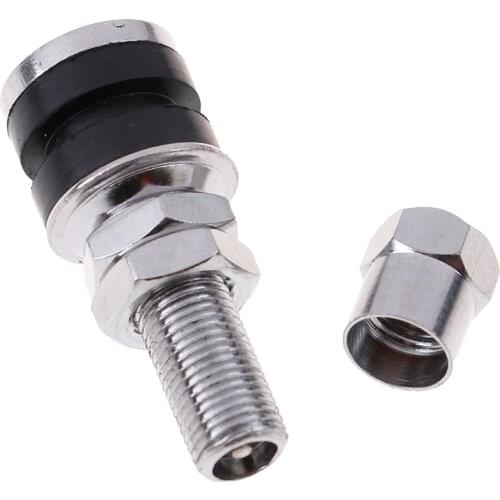 2Pcs/Pair Alloy Rubber Silver Universal Tubeless Tyre Bicycle Auto Parts Tire Valve Accessories 3.95cmx1.5cm