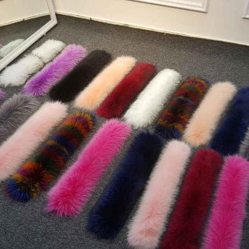 2020*JKP Big Hair Collar Hair * 80X20CM* Collar Hat Color Down Jacket Fur Collar General Ms. Real Fur Collar