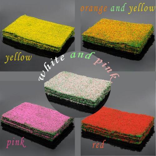 20 x 30cm Colorful Grass Mat Artificial Lawn Garden Model Train Layout with Colorful Flower S0201 model building kit trees