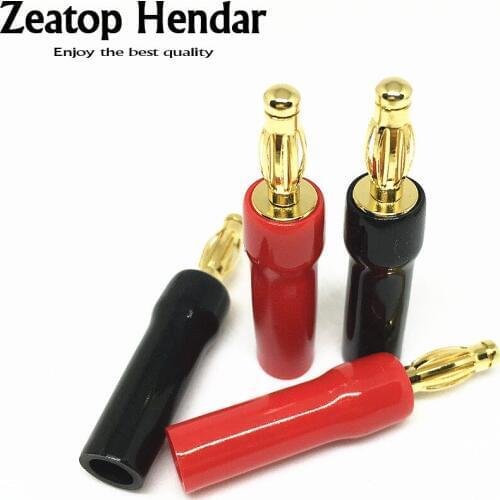 40Pcs High Quality Gold Free Welding 4mm Banana Plug Audio Lanterns Plug Acoustics wire Connectors