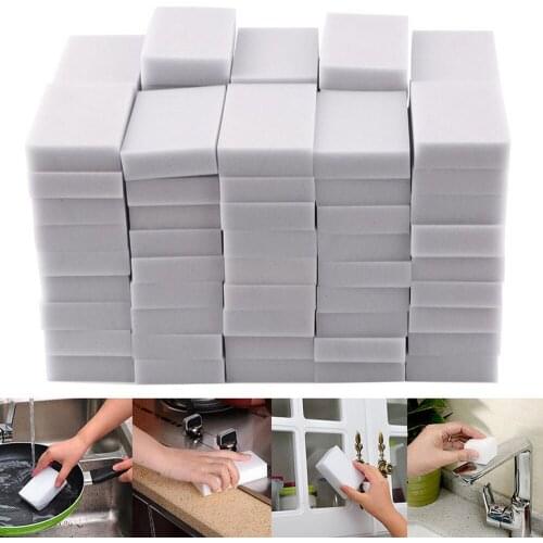 50pcs/lot Gray Magic Sponge Eraser Cleaning Multi-functional Melamine Sponge 100*60*20mm Bathroom Kitchen Cleaning Sponges Whole