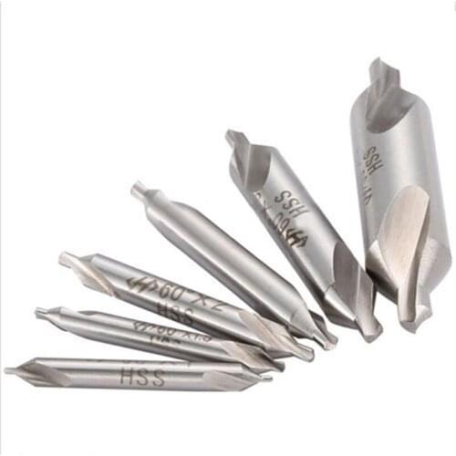 6Pcs HSS Center Drill Bits Set Combined Countersinks Kit 60 Degree Angle 5/3/2.5/2/1.5/1mm Drilling Cutting Tools Mayitr