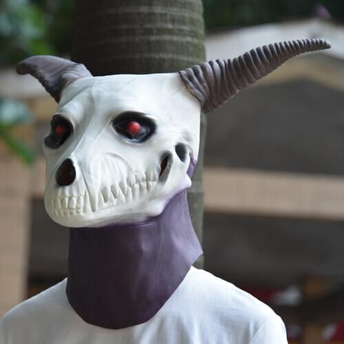 Anime Ancient Magus' Bride Elias Ainsworth Magic Make Bride Halloween Cosplay Demon Ghost Skull Full Head Latex Mask Prop Dress