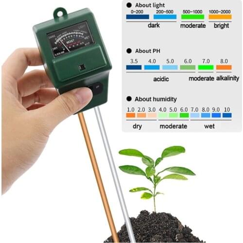 Outdoor Soil Moisture Measuring Sensor Tester Humidity Hygrometer Hydroponic Gardening Water Plant Flower Soil PH Tester Meter