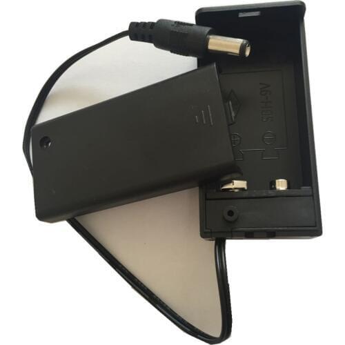 9V battery holder /battery box /battery shell with cover ON/OFF switch 6'' wires and dia.5.5X2.1 DC connector,100pcs/lot