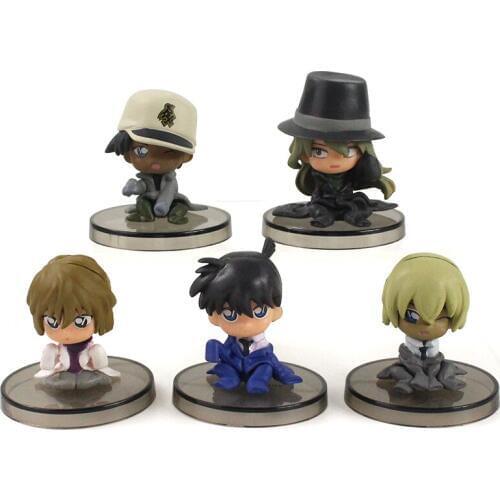 Detective Conan Figures Conan Bourbon Furuya Rei Sherry Haibara Heiji Gin Model Toys Children Gift