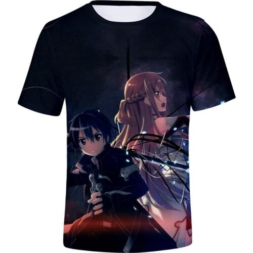 3D Anime Sword Art Online Printed T-shirt Men Women Hot Sale Fashion Short Slevee Summer Cool Casual Comfortable Top TeesTees