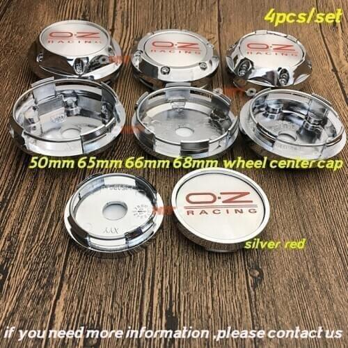 Good Quality 4pcs/set Wheel Center Cap Silver red Accessorie Emblem oz racing O.Z logo Decal Wheel Hub Cap covers car styling