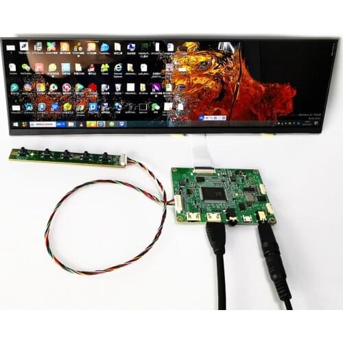 12.6 inch LCD display module kit HDMI-compatible 1920*515 for Raspberry Pi Display Computer Temperature Memory Display DIY Kits