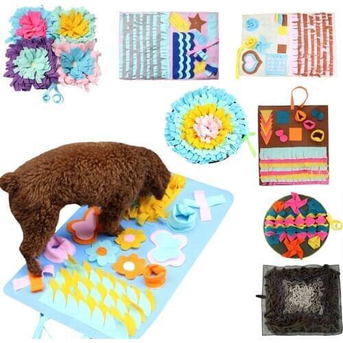 Pet Dog Sniffing Mat Find Food Training Blanket Detachable Stitching Dog Mat For Relieve Stress Puzzle Sniffing Nosework Blanket