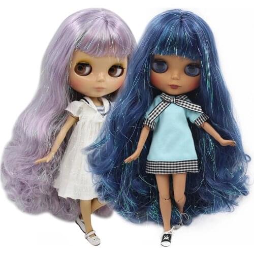 ICY DBS 1/6 bjd Blyth doll Tan skin black skin nude joint body glossy face matte face Shiny colorful hair gift toy