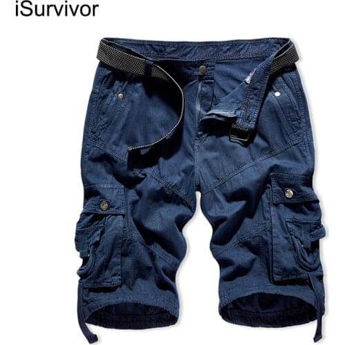 ISurvivor 2021 summer new mens casual camouflage cotton five-point pants overalls fashion urban pants