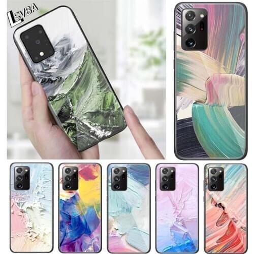 Oil Painting Paints for Samsung Note 20 S20 FE Lite Ultra Plus A91 A71 A51 A41 A31 A21 A21S A11 A01 Black Phone Case