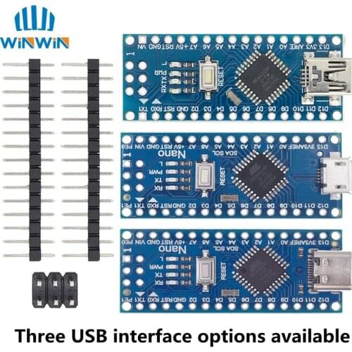 Mini / Type-C / Micro USB Nano 3.0 With the bootloader compatible Nano controller for arduino CH340 USB driver 16Mhz ATMEGA328P