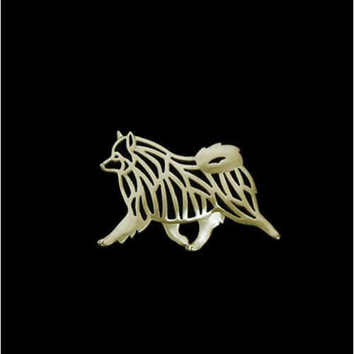 Trendy cute Keeshond vintage brooches plated silver brooches fashion jewelry hand of king gold silver free ship