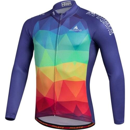 Mens Autumn Long Sleeve Cycling Jersey MTB Bike Bicycle Shirt Clothing