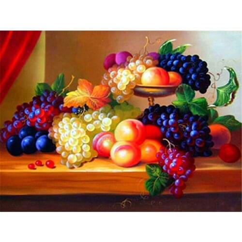 Fruit DIY 11CT Cross Stitch Embroidery Kits Craft Needlework Set Printed Canvas Cotton Thread Home Decoration New Design Room