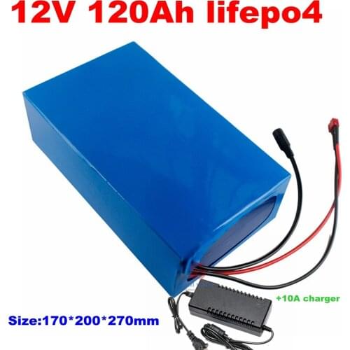 Customize Lifepo4 12V 120AH lithium battery BMS 4S 12.8V for inverter Agricultural Forklift golf cart EV light +10A Charger