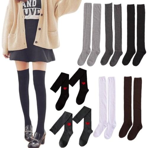 Spring Autumn Thigh High Socks Women Girls Fashion School Student Knee High Socks Female Lady Opaque Elastic Sexy Stockings