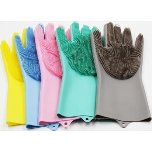 New Product Ideas BPA free Kitchen Cleaning Scrubber Reusable Silicone Dishwashing Gloves