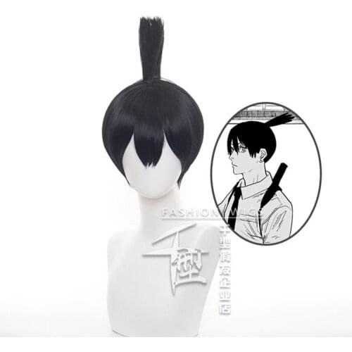 Chainsaw Man Wig For Men Black Hair Anime Cosplay Halloween Patry Accessories Cos Wigs 2021 New Black Hair