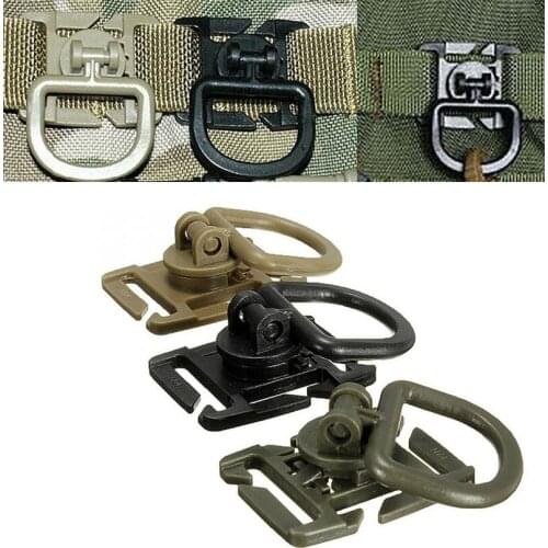 Swivel D ring clip molle webbing clamp tactical backpack attach strap hang camp outdoor hike bushcraft mountain climb