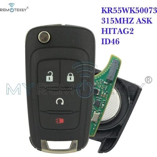 Remtekey Remote Flip Key 4 Button 315 Mhz ASK model KR55WK50073 ID46 chip for Chevrolet Impala 2014