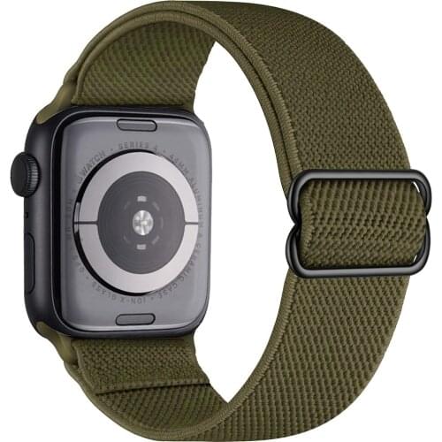 Elastic Nylon Solo Loop Strap For Apple Watch Band 44mm 40mm 38mm 42mm Adjustable Bracelet iWatch Series 3 4 5 6 Se Wristbands