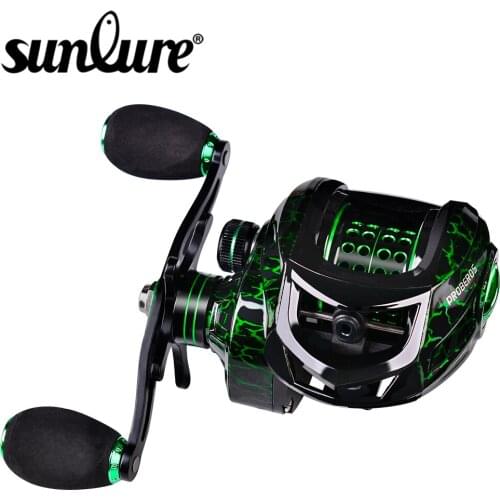 Sunlure Fishing Reel 7.2:1 Gear Ratio Magnetic Brake System Carbon Fiber Fishing Wheel 10kg Max Drag Baitcasting Reel Pesca