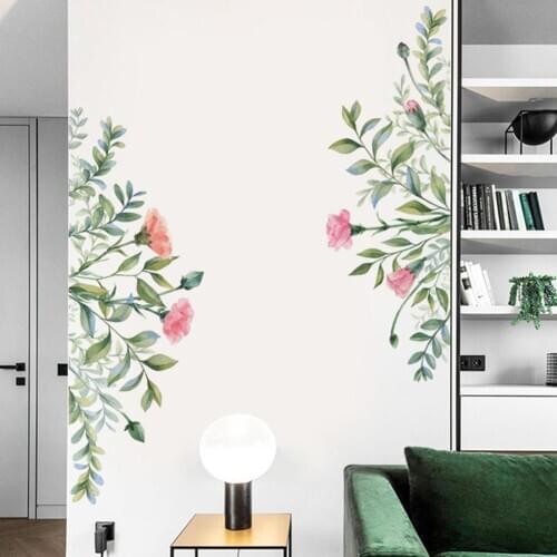 Plant Flower Leaves Self Adhesive Wall Sticker Home Living Room Background Decal HomeDecor stickers for home decoration for home