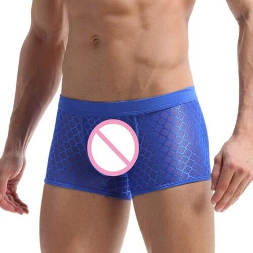 Sexy Male Underwear Mens Boxers Sexy Transparent Mesh Underpants Man Boxer Shorts Mens Boxers Men Underwear Boxer Shorts