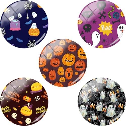 TAFREE Weird Dark Color Flower Skeleton Bride Girls Illustration Make Round Glass Jewelry Cameo Settings For Halloween Gift