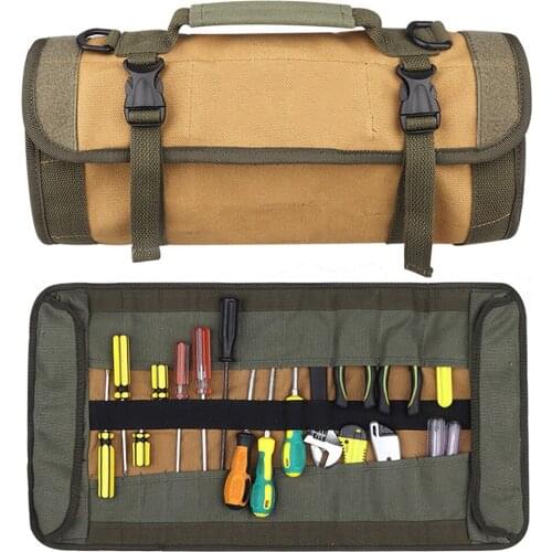 24 Pockets Tactical Tool Pouch Multifunction Electrician Hardware Hand Tool Organizer Roll Tool Bag Toolkit Storage Shoulder Bag